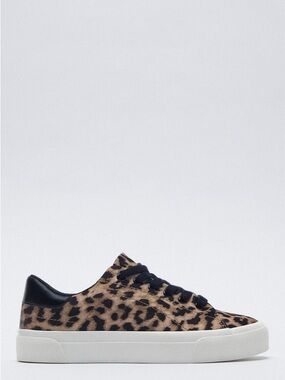 Zara Leopard Print Sneakers – Size 38